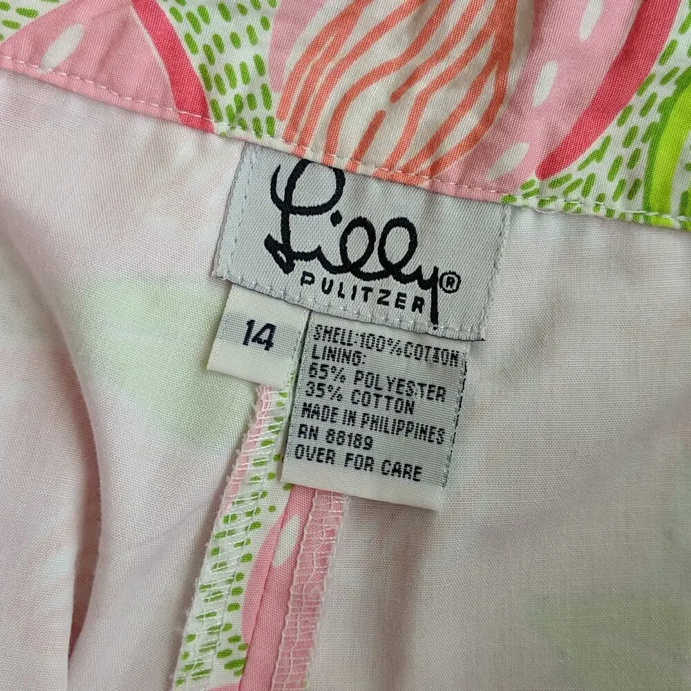 Lilly Pulitzer Girls Pants 14 Peach All‎ Over Print